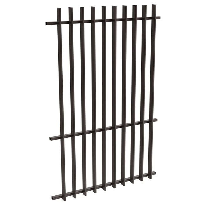 ProtectorAl 0350-1200W x 1800H Satin Black Aluminium Radiator Pool Fence Panel with mid rail - Black