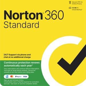 Norton 360 Standard 10gb - 1 User - 3 Devices - 12 Month