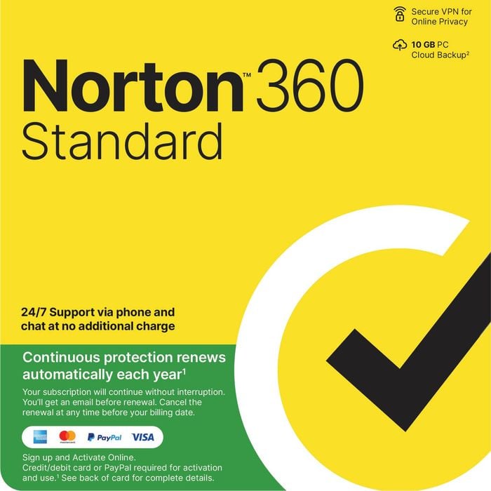 Norton 360 Standard 10gb - 1 User - 3 Devices - 12 Month