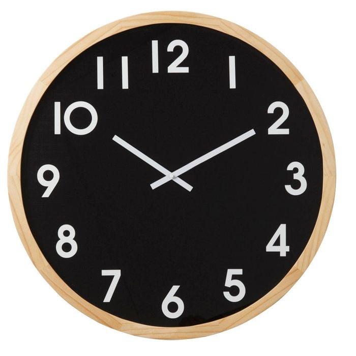 Amalfi Leonard Wall Clock 61cm - Natural/Black