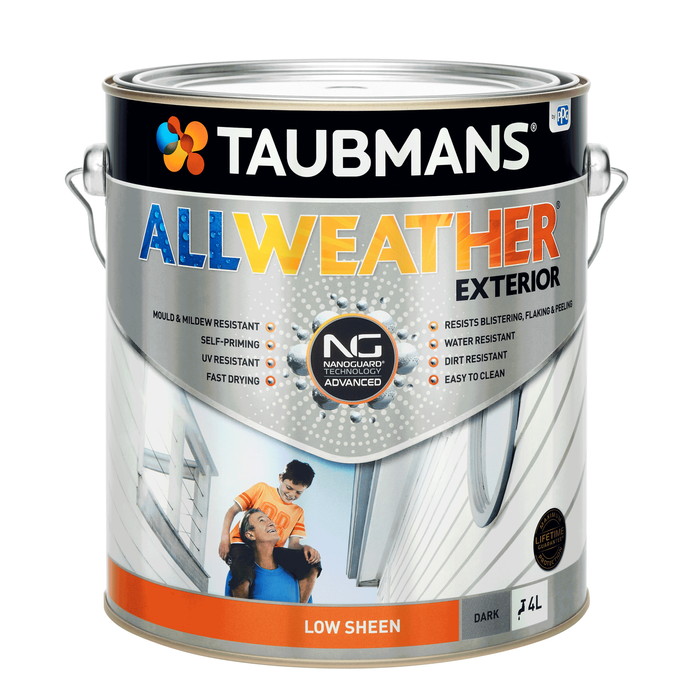 Taubmans 4L Dark Low Sheen All Weather Exterior Paint