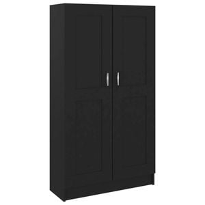 vidaXL Book Cabinet Black Engineered Wood Home Organiser Storage Bookshelf
