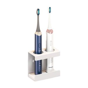 Catzon Wall Mount Electric Toothbrush Holder 2 Slots Diatomite Dish-white
