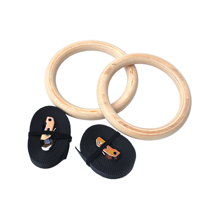 RTM Wooden 28MM Gymnastic Rings for Gym Strength Training