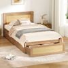Alfordson Wooden Bed Frame Single With Drawer Oak
