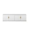 European Cabinetry White Hampton Oval Brass Handles Bucharest TV Unit
