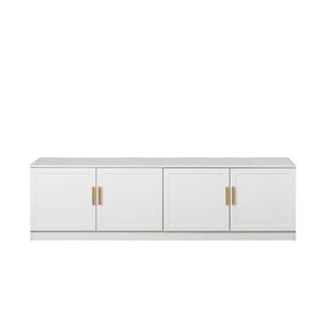 European Cabinetry White Hampton Oval Brass Handles Bucharest TV Unit
