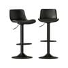 Adjustable 2X Artiss Bar Stools Kitchen Black