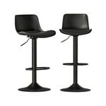 Adjustable 2X Artiss Bar Stools Kitchen Black