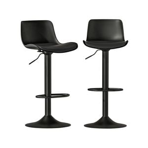 Adjustable 2X Artiss Bar Stools Kitchen Black