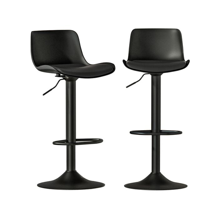 Adjustable 2X Artiss Bar Stools Kitchen Black