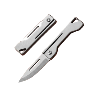 Titanium Alloy Mini Folding Utility Knife Silver