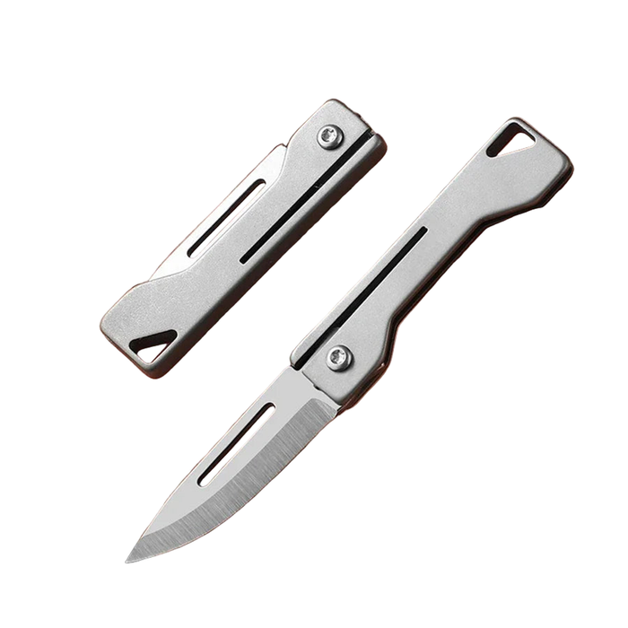 Titanium Alloy Mini Folding Utility Knife Silver