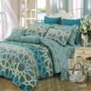 Amsons Pure Cotton Single Quilt Cover Set - Oasis - Green/Beige With extra standard pillowcases pair