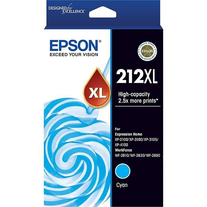 Epson GENUINE Original Epson 212XL Cyan High Capacity Ink Cartridge Toner C13T02X292
