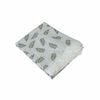 Leaf Printed Premium 60% Cotton 40% Linen Table Cloth With White Lace Edging 140 X 180 Cm / 4 Seater