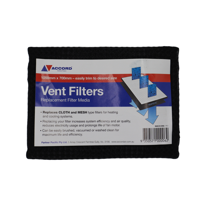 Accord 1050 x 700mm Vent Replacement Filter