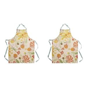 2PK Ecology Hand-Painted Midsummer Cotton/Linen Kitchen Apron 180gsm 70x95cm