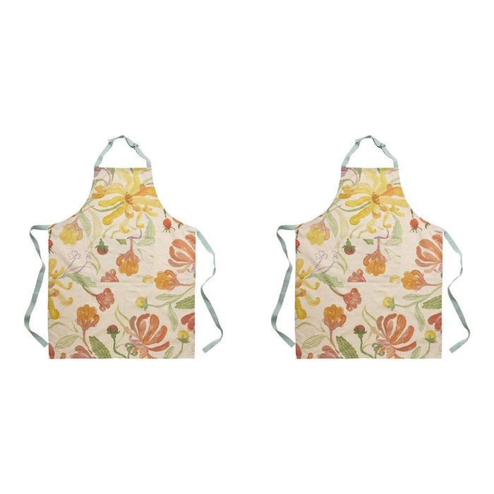 2PK Ecology Hand-Painted Midsummer Cotton/Linen Kitchen Apron 180gsm 70x95cm