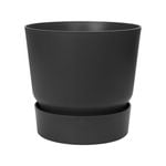 Elho 20cm Black Greenville Self Watering Plant Pot - Black 195mm