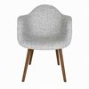 SK Designer Living | Replica Eames DAW Hal Inspired Chair | Fabric & Walnut - Textured Light Grey