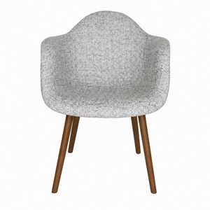 SK Designer Living | Replica Eames DAW Hal Inspired Chair | Fabric & Walnut - Textured Light Grey