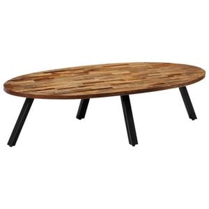vidaXL Solid Reclaimed Teak Coffee Table Oval 120x60x30cm Couch Side Table
