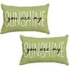 Catzon 2 Pcs Summer Lumbar Pillow Covers Linen Pillowcase for Home Decor-Set 7