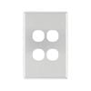 Deta S-Line Brushed Aluminium 4 Gang Switch Cover Plate