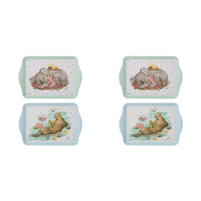 2x 2pc Ashdene Aussie Fairies Platypus/Koala Serving Platter Scatter Tray