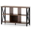 Costway 6 Cube Bookshelf 120cm Wide Storage Organizer Industrial Brown