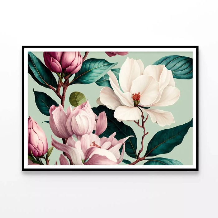 Floral Watercolor Pattern  Print 100% Australian Made 90x60cm  (Poster)