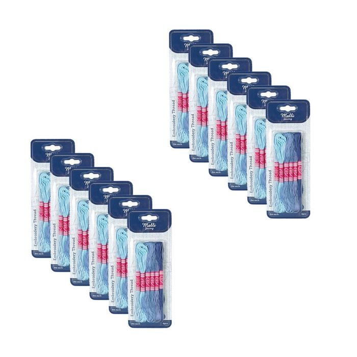 12x 6pc Malli Blue 8m  Sewing Embroidery Cross-stitch Thread