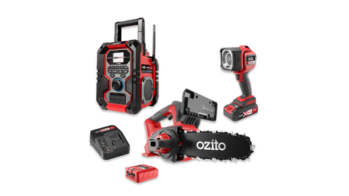 Ozito PXC 18V Brushless Chainsaw & Radio 2.5Ah Kit PCSRK-1820