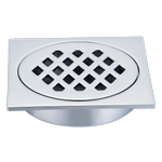 Kinetic 80mm Chrome Plated Square Diamond Floor Grate