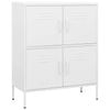 vidaXL Storage Cabinet White Steel Sideboard Cupboard Bookcase Display Cabinet
