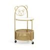 Costway 2-tier Round End Table Rolling Storage Cart W/lockable Wheels - Gold