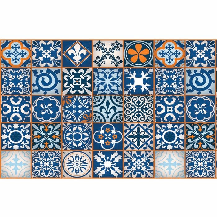 Boyle 1.5m x 45cm Moroccan Blue Tiles Self Adhesive Film