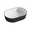 Attica 500 x 340mm Black Matt & White Gloss Cove Oval Basin
