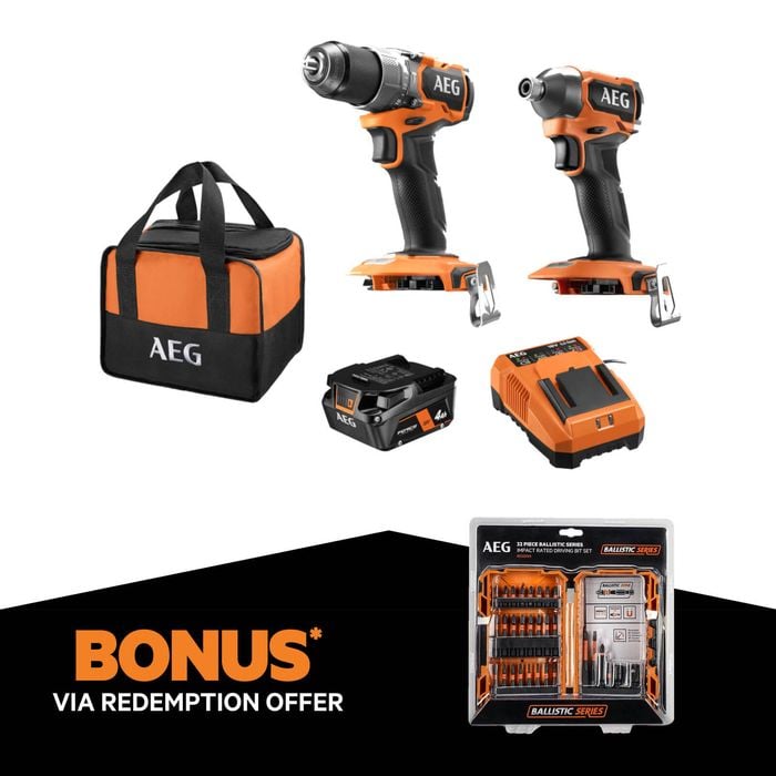 AEG Powertools 18V Brushless Sub Compact 2-Piece 4.0Ah Kit