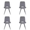 Sk Designer Living | Pack Of 4 | Spencer Dining Chair | Black Legs - Grey Fabric