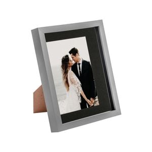 Nicola Spring Acrylic 3D Box Photo Frame with 5" x 7" Mount - 8" x 10"  - Grey