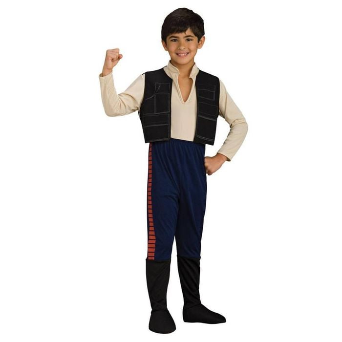 Star Wars Han Solo Halloween Costume for Adults with Jumpsuit and Boot Tops Colour: Brown, Medium