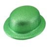 GLITTER BOWLER HAT Fancy Party Plastic Costume Cap Fun Dress Up Sparkle Green
