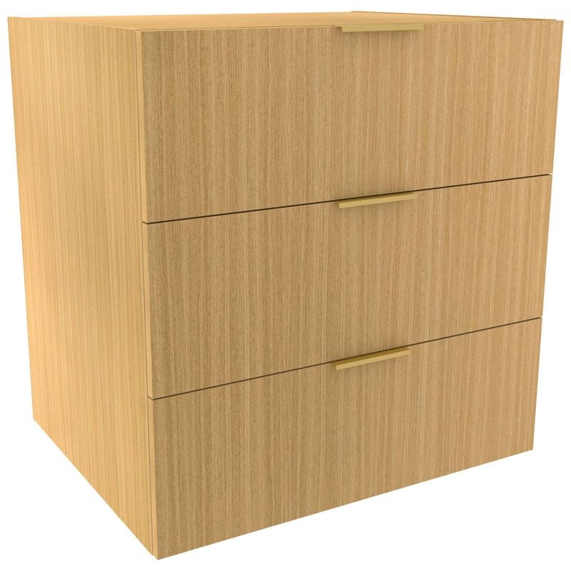 Lugna 768 x 750 x 580mm Sand 3 Drawer Storage Cabinet