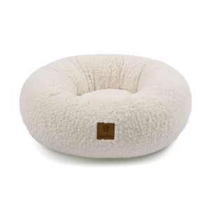 Charlie's Teddy Fleece Round Calming Dog Bed Cream Small