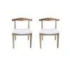 Sk Designer Living | Pack Of 2 | Replica Hans Wegner Elbow Chair Ch20 - White & Natural
