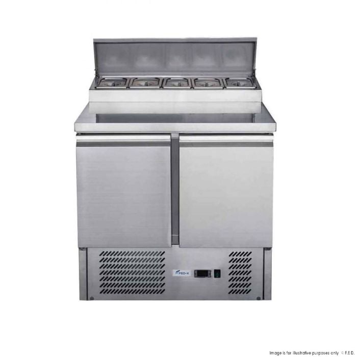 FED-X Two Door Salad Prep Fridge - XGNS900D