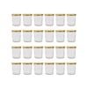 Argon Tableware 250ml Glass Jam Jars With Airtight Gold Lids - Set Of 24 Empty Screw Top Kitchen Storage Preserving Jar