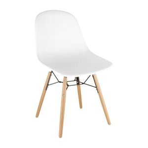 Bolero Side Chair Arlo Polypropylene And Wood White 830x460x540mm 2 Pack